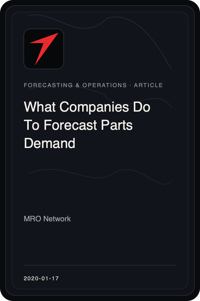 Logo treatment for What Companies Do To Forecast Parts Demand