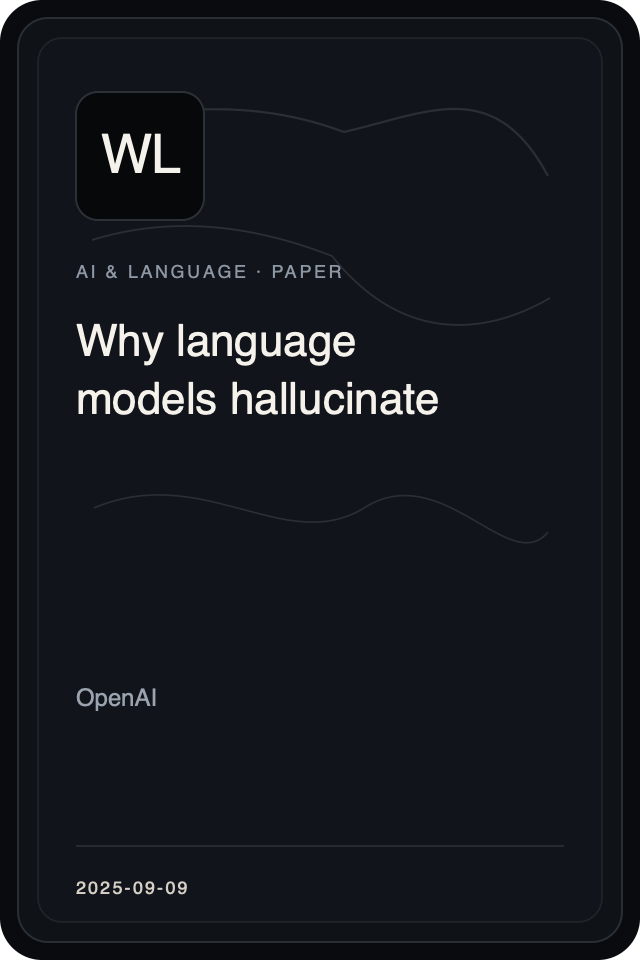 Cover treatment for Why language models hallucinate