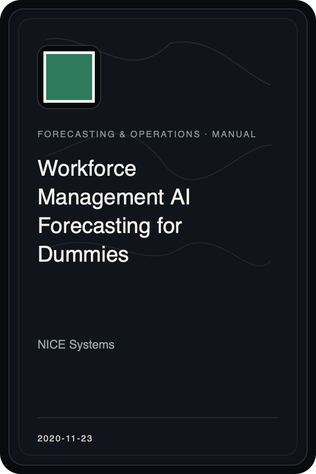 Logo treatment for Workforce Management AI Forecasting for Dummies
